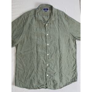 Charles Tyrwhitt Classic Fit Short Sleeve 100% Linen Button Down Shirt. Men's XL
